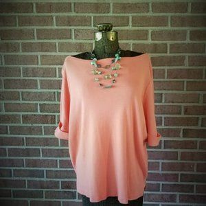 RALPH LAUREN Melon Blouse Shirt Sweater 2X EUC